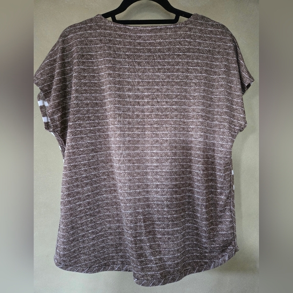 Chico's | Striped Brown and White Women's Top, Size 2 (L) - Picture 2 of 6